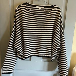Oversized black and white striped sweater